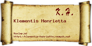 Klementis Henrietta névjegykártya