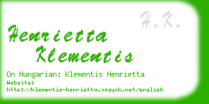 henrietta klementis business card